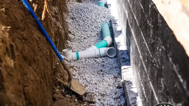 Project photograph of an underground backwater valve installation